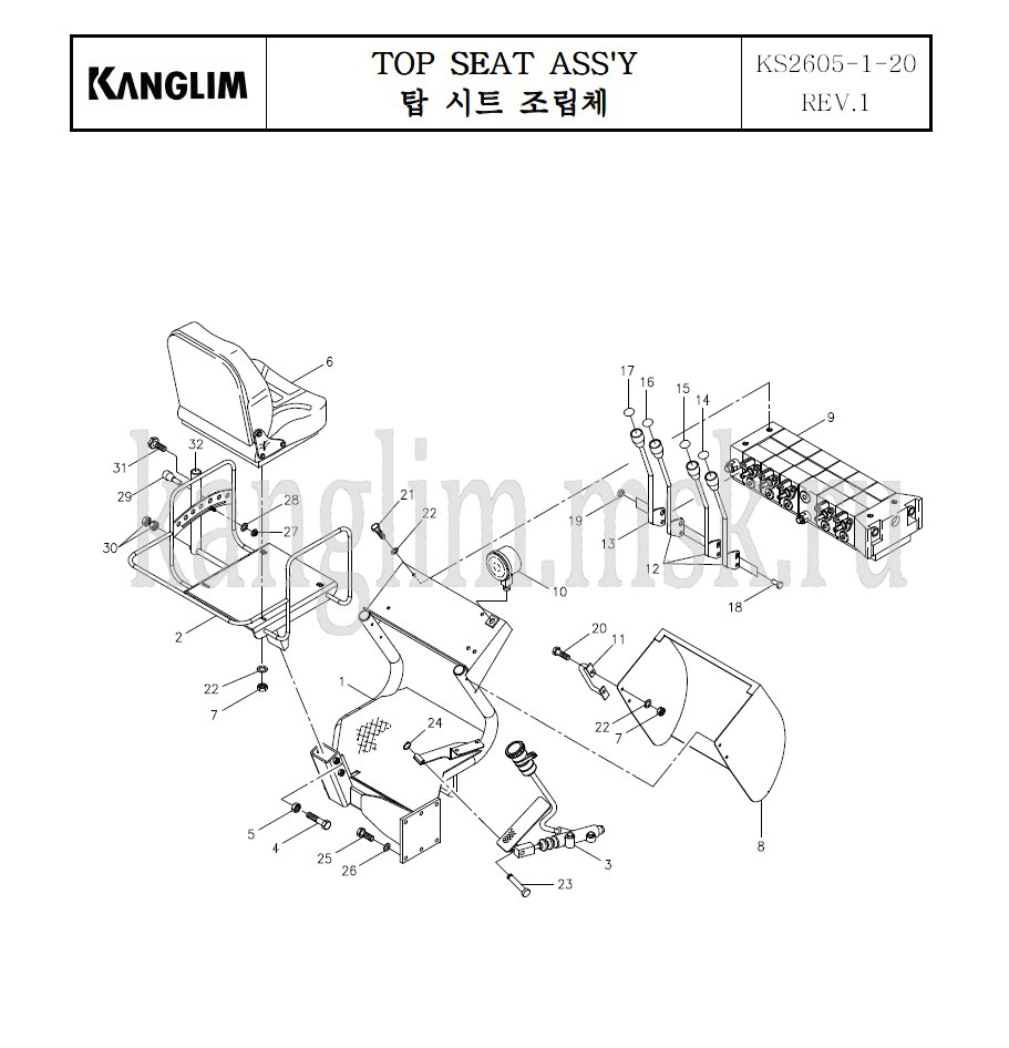 Kanglim KS 2605 верхнее управление Kanglim KS 2605 верхнее управление